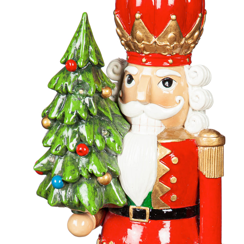 13" LED Resin Christmas Nutcracker Table Decor, 2 Asst., Tree/Wreath,8tal001