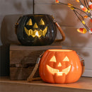 Haunted House 4.25" LED Ceramic Jack O'Lantern Pumpkin Table Décor in CDU