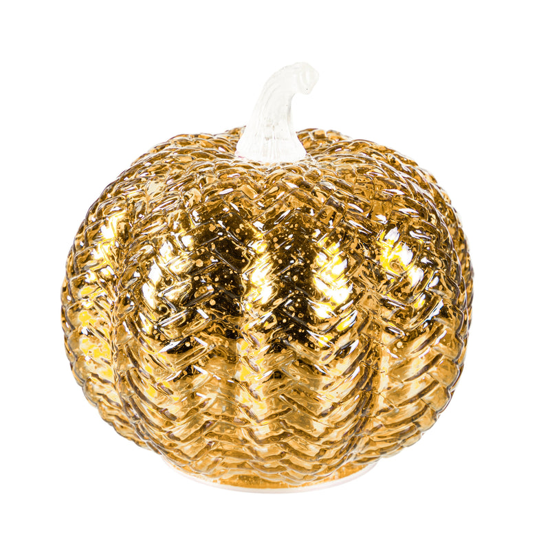 6" LED Glass Pumpkin Table Décor,8tal130