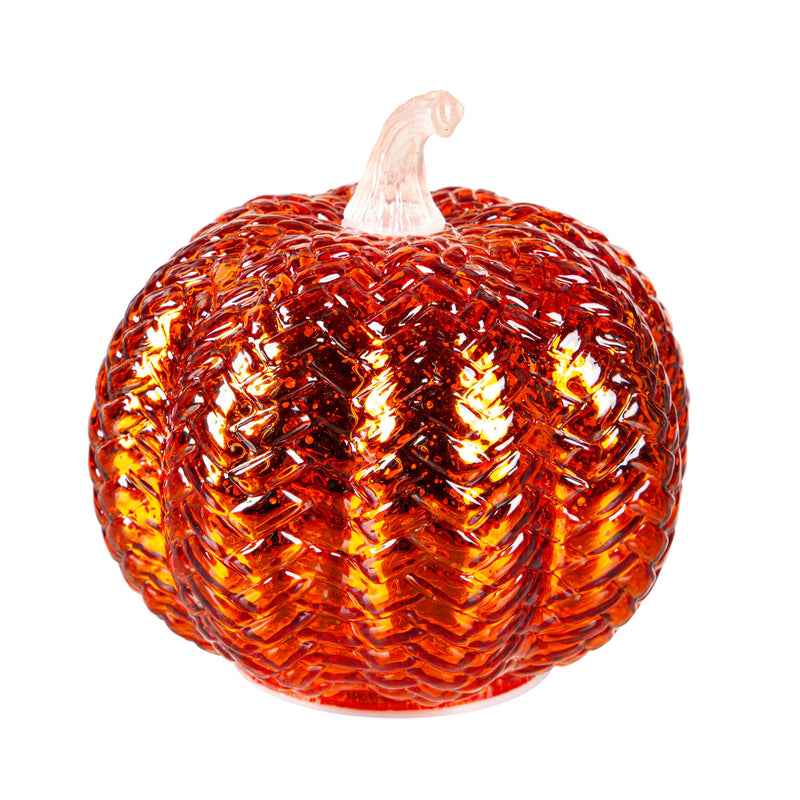 6" LED Glass Pumpkin Table Décor,8tal130