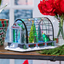 8.75" LED Christmas Greenhouse with Rotating Tree and Music Table Decor,8tal160