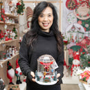 8.5" LED Christmas Greenhouse with Rotating Dancers and Music Table Decor,8tal162