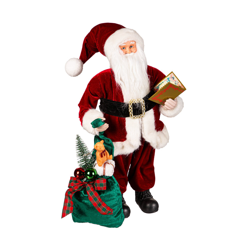 18" LED Santa Claus with Toy Sack Table Décor,8tal171