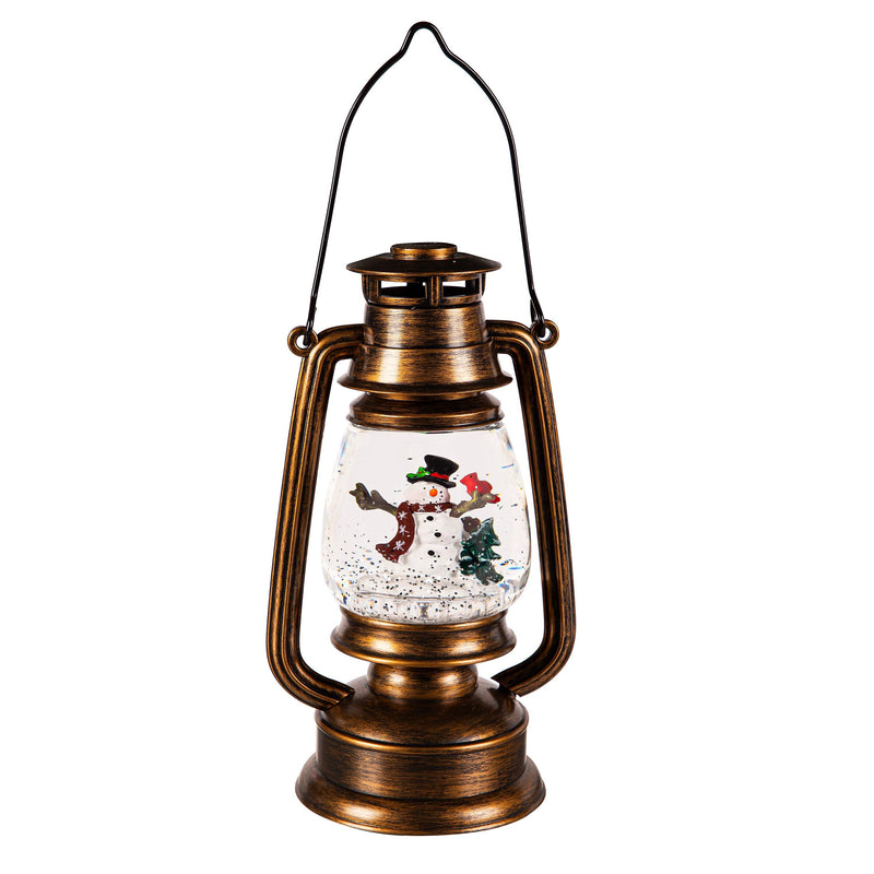 10" LED Spinning Wanter Lantern with Snowman,8tal206