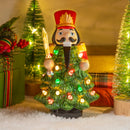 8" LED Ceramic Nutcracker Tree Table Decor,8tal224