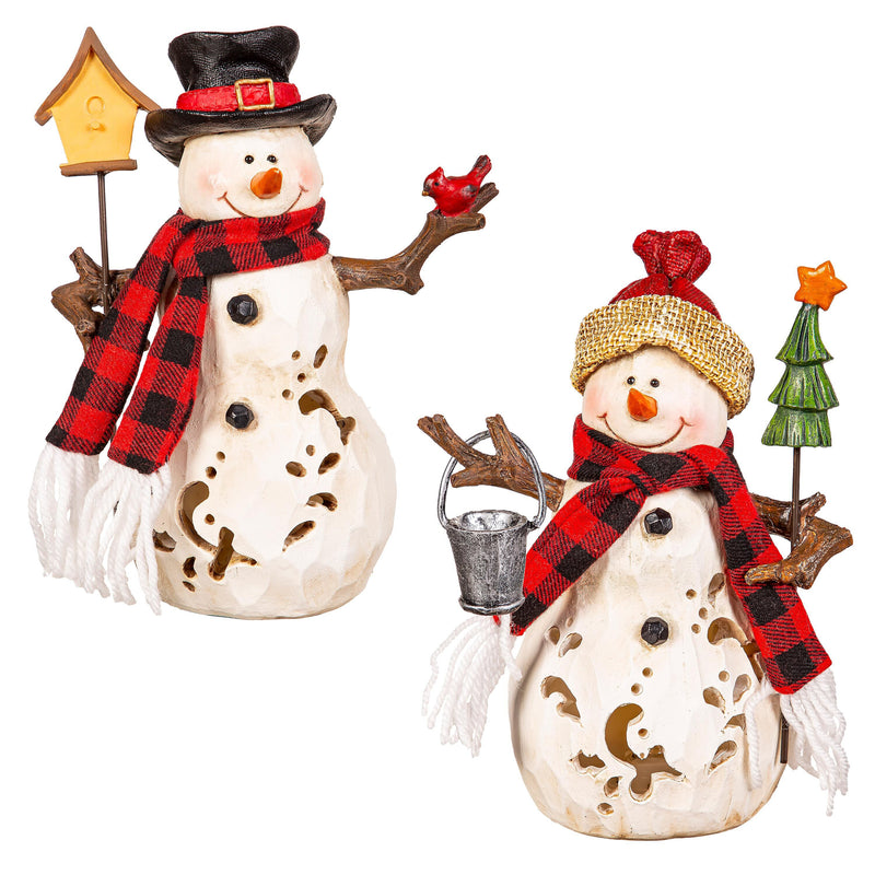 LED Resin Snowman with Cut-Outs Table Décor,8tal235