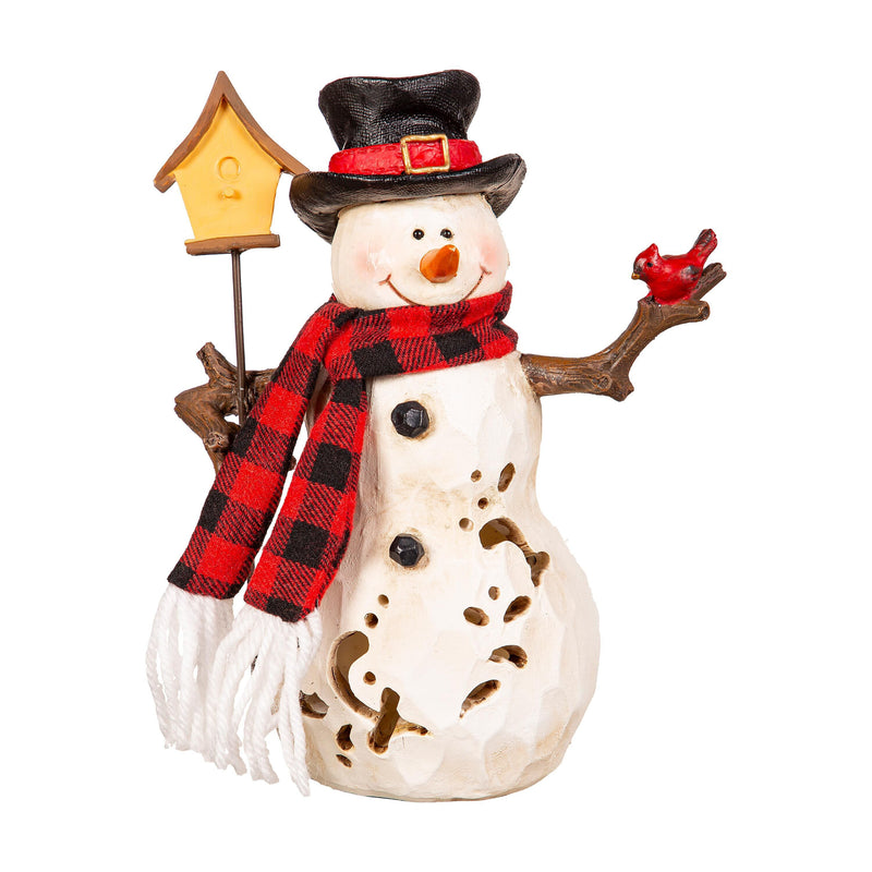 LED Resin Snowman with Cut-Outs Table Décor,8tal235