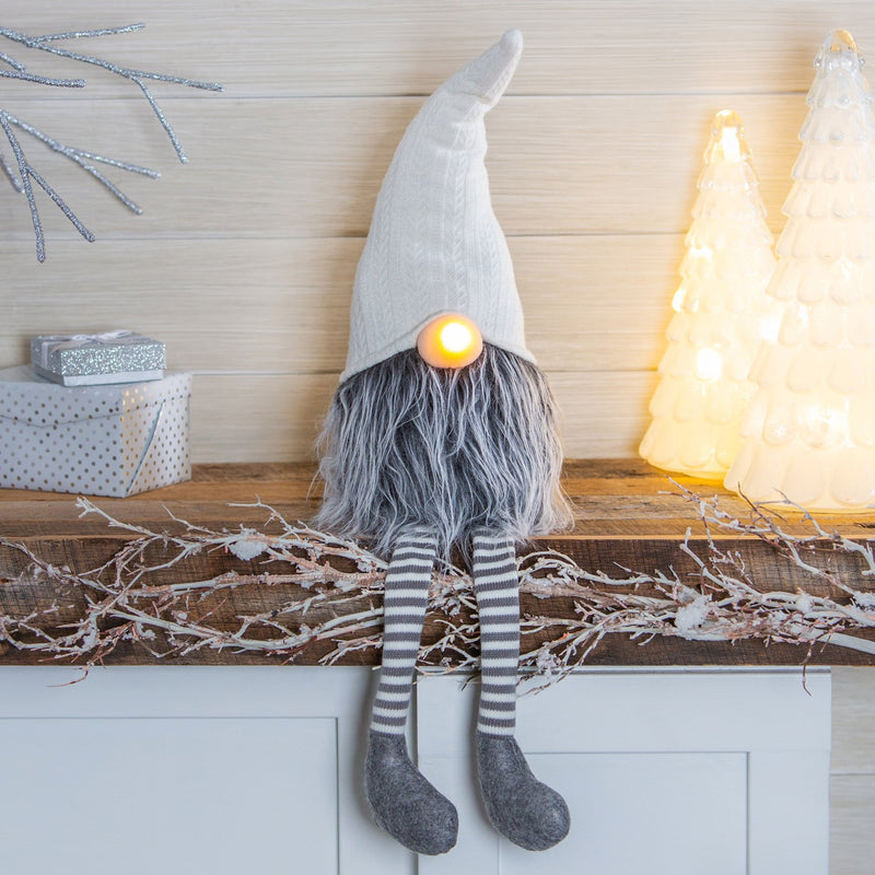 LED Fabric Sitting Gnome with Long Legs,8tan274