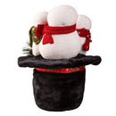 10.25" Fabric Snowmen in Hat Table Decor,8tan466