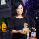 Haunted House Broom with Movement Fabric Table Décor, 19"H