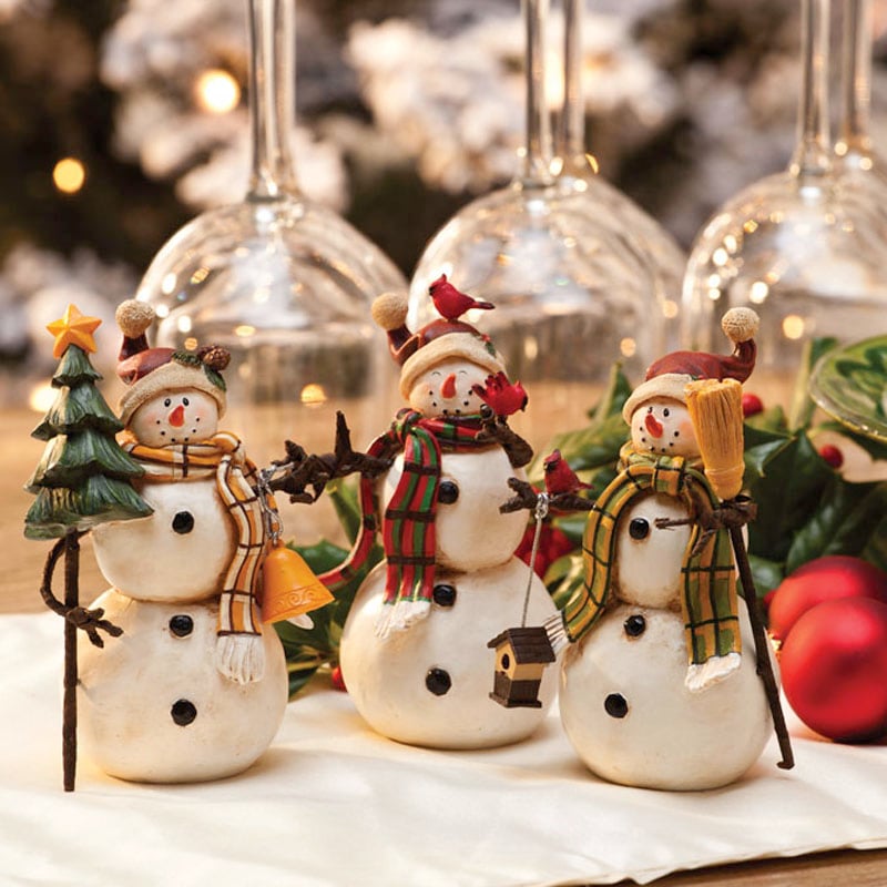 Resin Snowman Sitabouts 3 Asst,8tar049