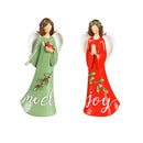10" Resin Angel with Holly Berries Table Décor, 2 Asst., Joy/Noel