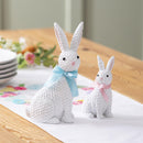 Resin Bunny with Bow Tabletop Décor, Set of 2