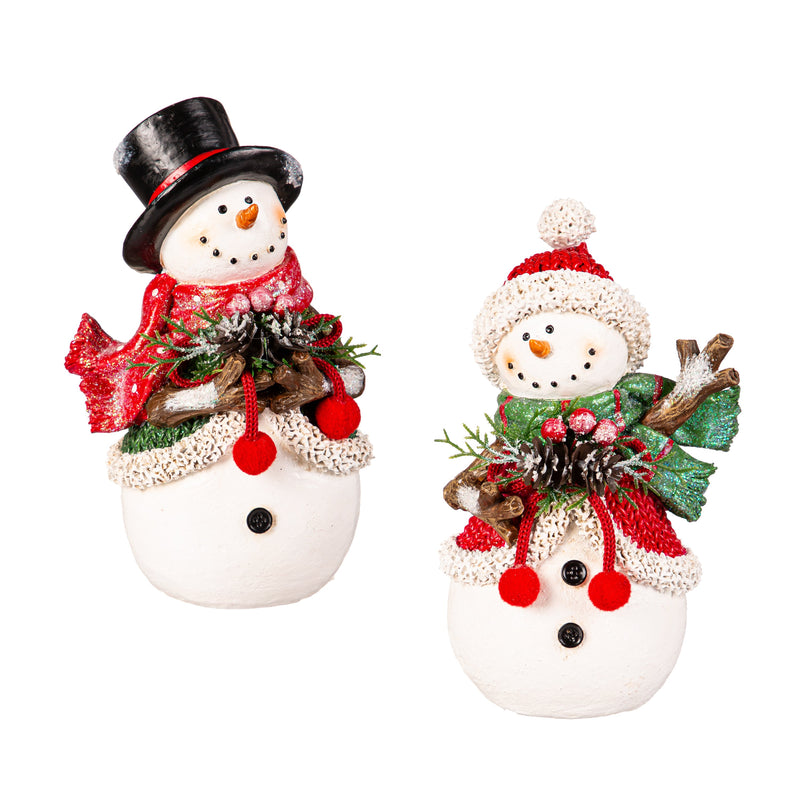 7.25" Resin Snowman with Artificial Table Décor,8tar667