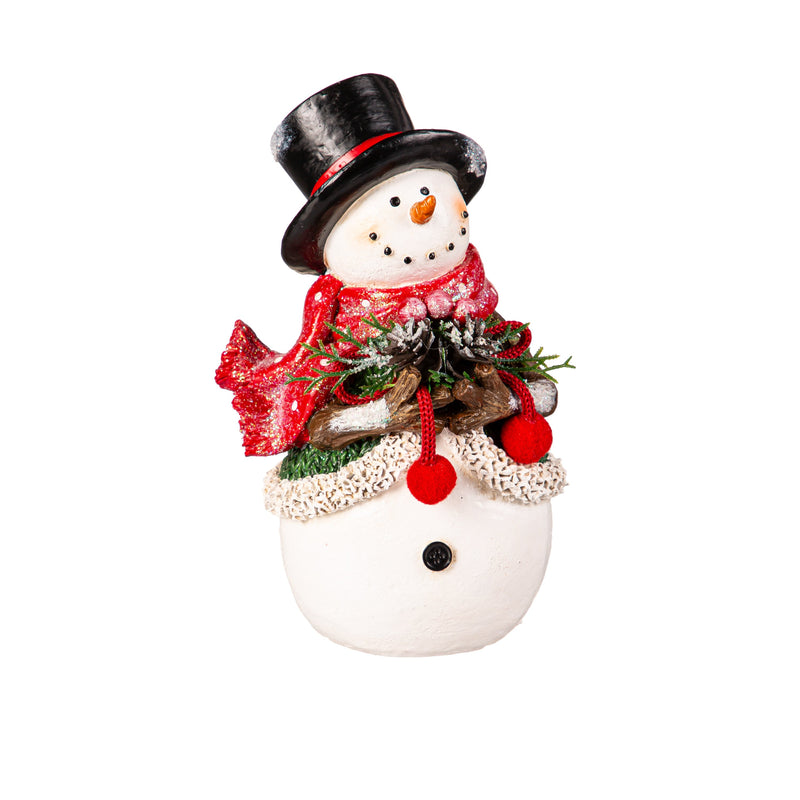 7.25" Resin Snowman with Artificial Table Décor,8tar667