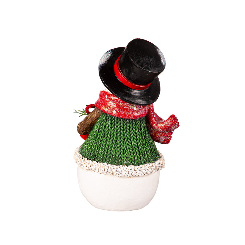 7.25" Resin Snowman with Artificial Table Décor,8tar667