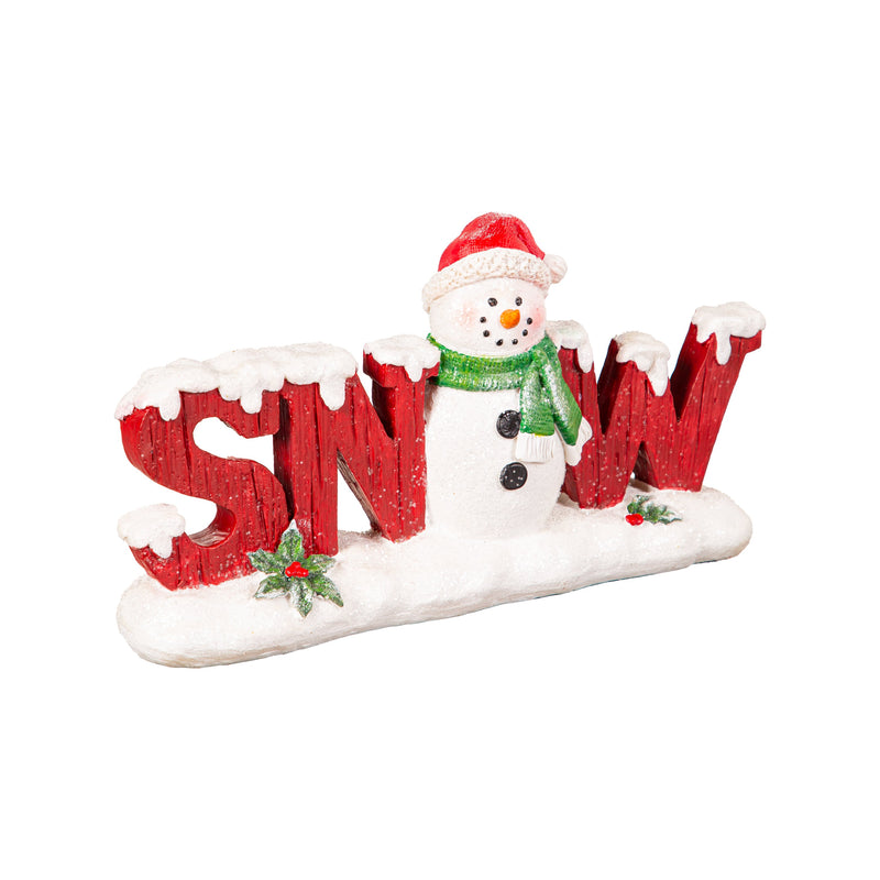 9.5" Long Snowman Table Décor, "Snow",8tar670