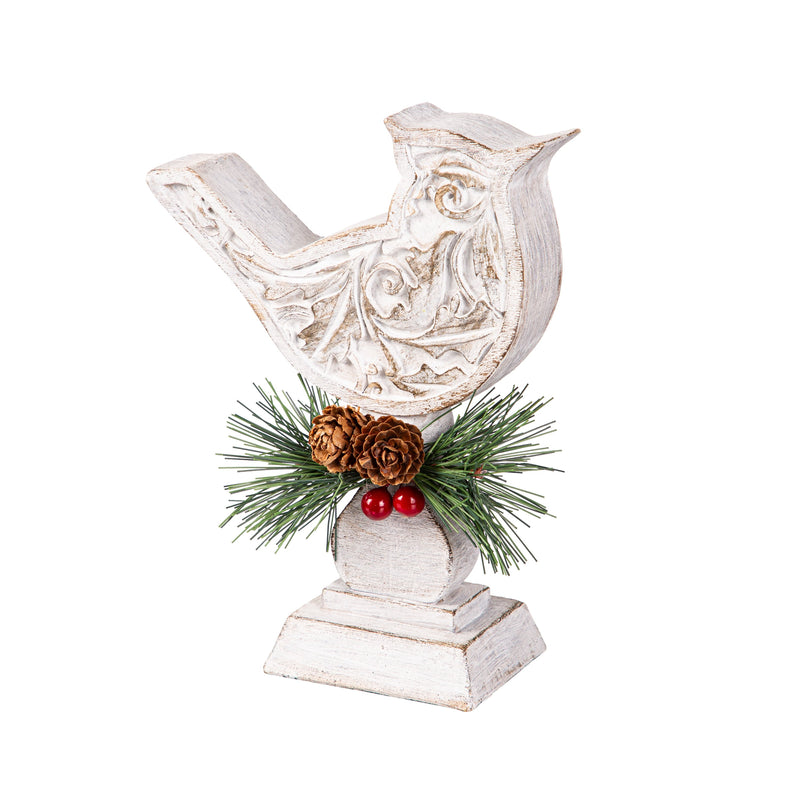 Resin Embossed Bird with Artificial Table Décor Set,8tar686