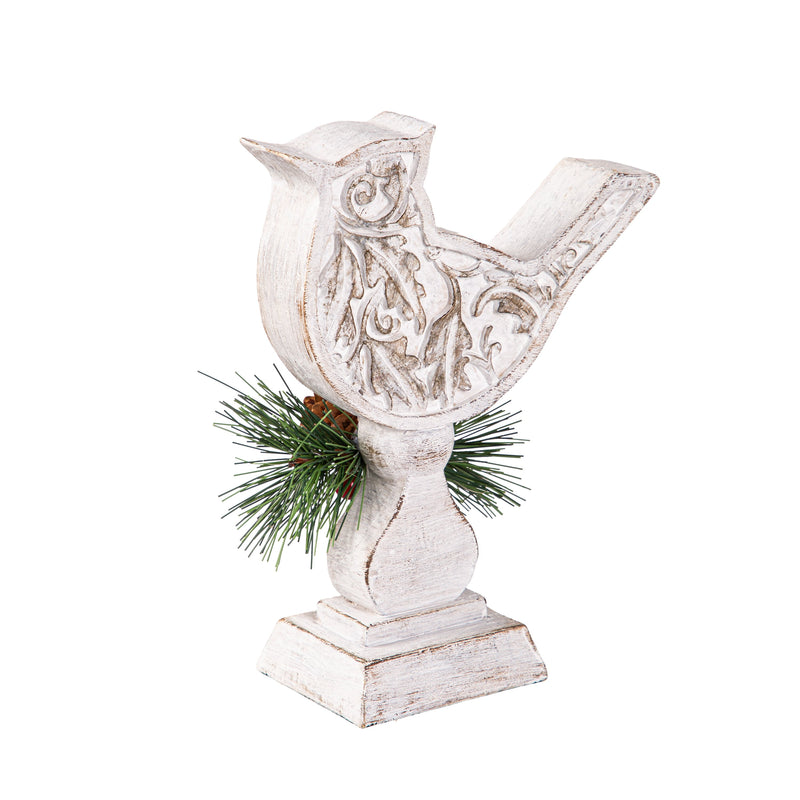 Resin Embossed Bird with Artificial Table Décor Set,8tar686