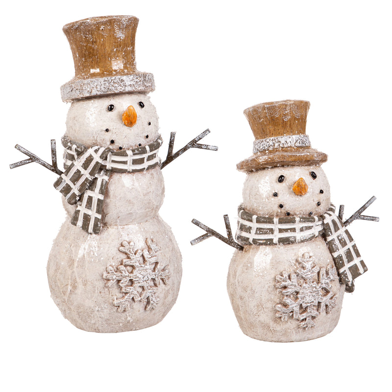 Resin Snowman with Snowflake Design Table Décor Set,8tar695