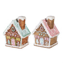 Sugar & Stripes Bright Table Décor Gingerbread House Resin, CDU, 3"H