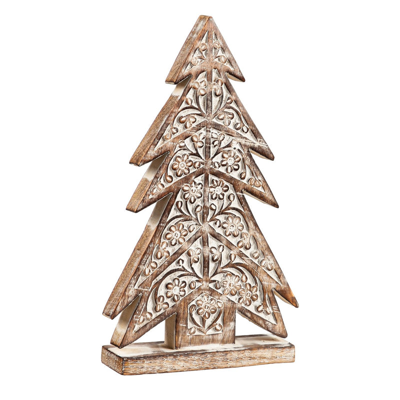 Wood Christmas Tree Table Décor, Set of 2,8taw405