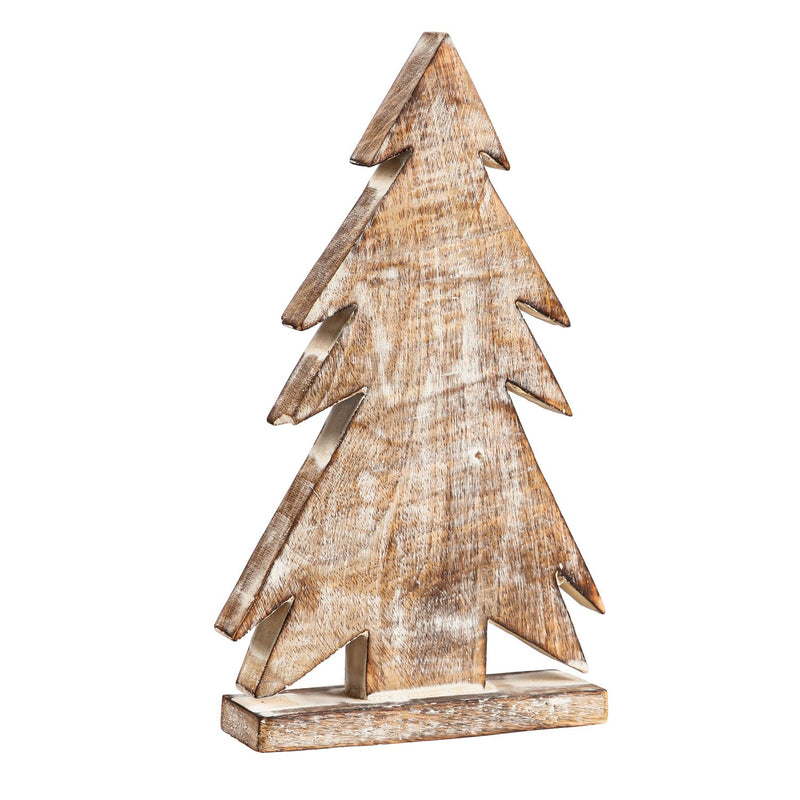 Wood Christmas Tree Table Décor, Set of 2,8taw405