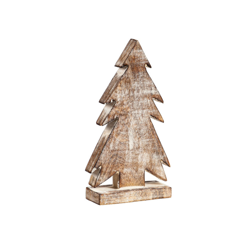 Wood Christmas Tree Table Décor, Set of 2,8taw405