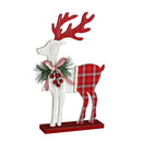 15" Wood Deer with Plaid Design and Artificial Table Décor