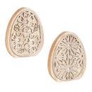 5" Wood Egg Shaped Tabletop Decor, 2 Asst