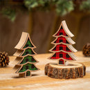 Winter Grove Table Décor Buffalo Check Tree Wood, CDU, 5"H