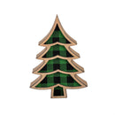 Winter Grove Table Décor Buffalo Check Tree Wood, CDU, 5"H