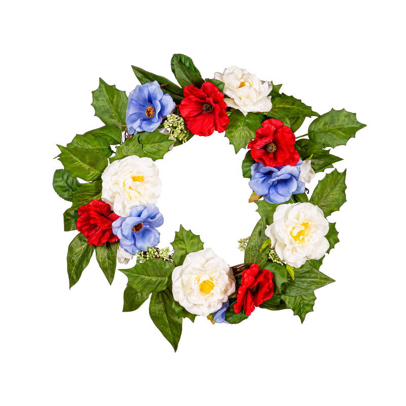 Memorial Wreath & Stem Set, Red, White, Blue,8wr327