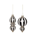 Black & White Stripe Orn, A/2