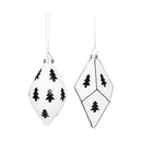 Black & White Tree Pattern Orn, A/2