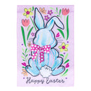 Happy Easter Bunny With Bow Applique Flag Garden