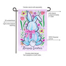 Happy Easter Bunny With Bow Applique Flag Garden