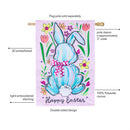 Happy Easter Bunny With Bow Applique Flag House