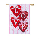 Love Hearts Applique Flag House