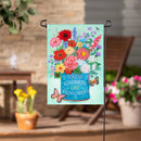 Cottage Garden Floral Kindness Applique Flag Garden