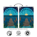 Lake Life No Salty Beaches Here! Applique Flag House