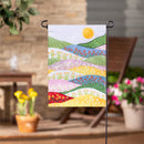 Hillside Pasture Valleys Applique Flag Garden