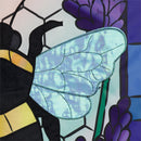 Lavender Honey Bee Applique House Flag