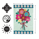 Homespun Bouquet Applique Flag House