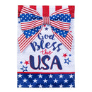 Bless The USA Bow Applique Garden Flag