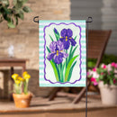 Patterned Irises Applique Flag Garden