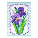 Patterned Irises Applique Flag Garden