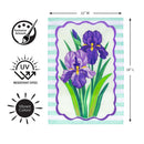 Patterned Irises Applique Flag Garden