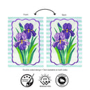 Patterned Irises Applique Flag Garden