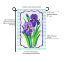 Patterned Irises Applique Flag Garden